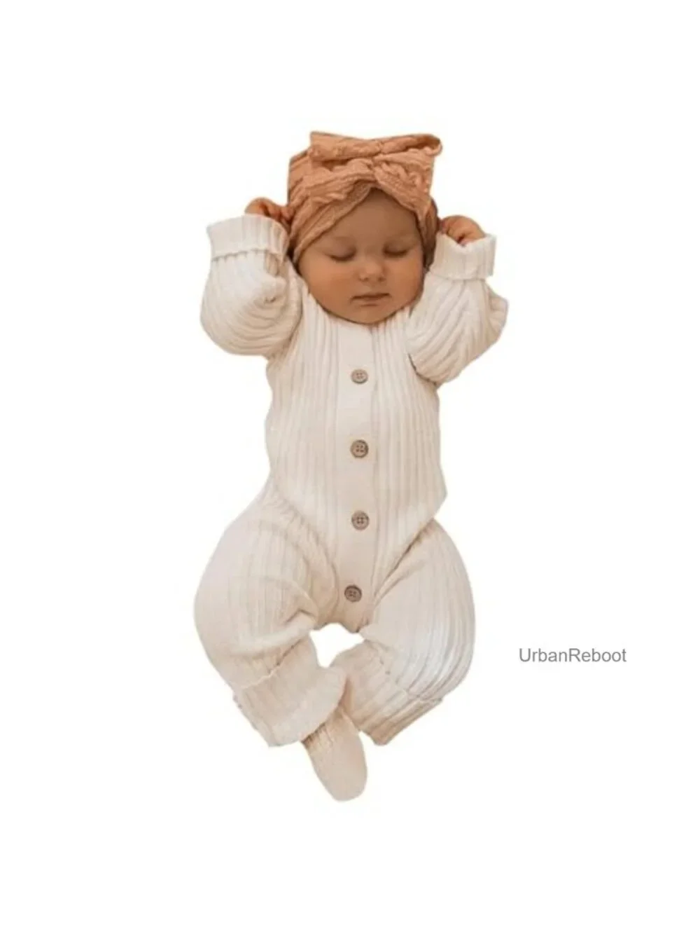 Baby Long Sleeve Jumpsuit Bodysuit Polyester Snap Front Romper